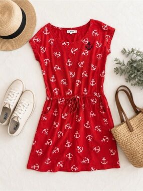 Exist Red Anchor Print Mini Dress